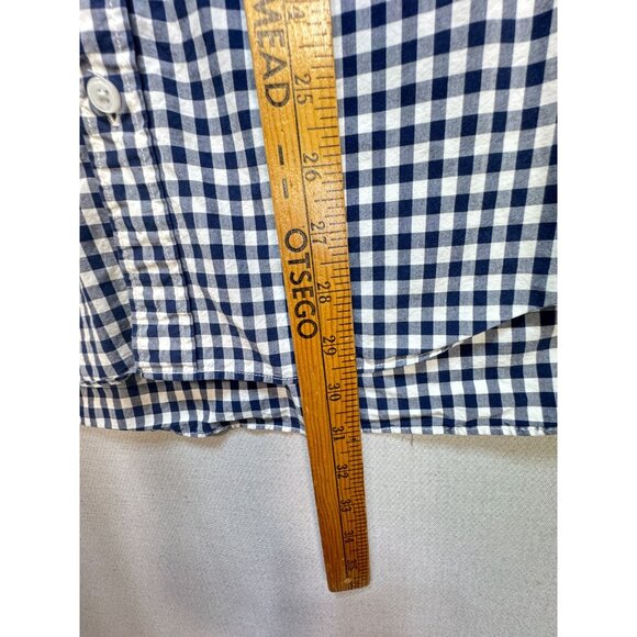 J.Crew Men's Button Down Slim Shirt Long Sleeve Size XL Blue White Gingham Check - Picture 7 of 11